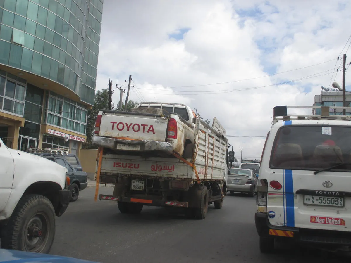 A pick up truck in Addis Ababa
